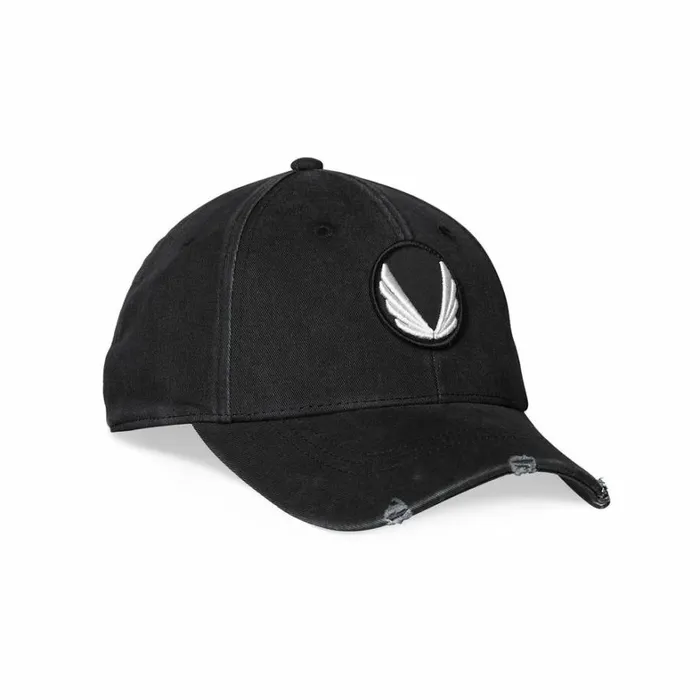 Hats and Headwear Men ASRV Distressed Patch Logo Hat Blackwhite 034wings034