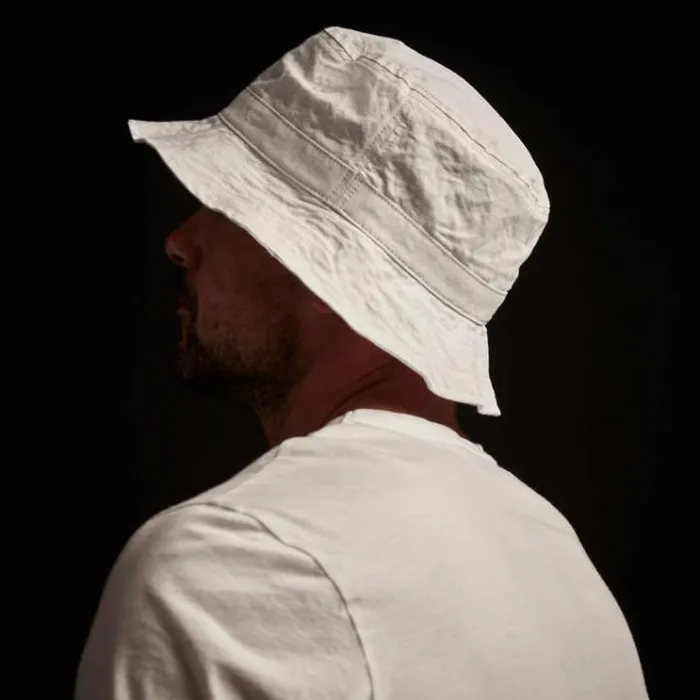 Hats Men James Perse Cotton Metal Poplin Bucket Hat White