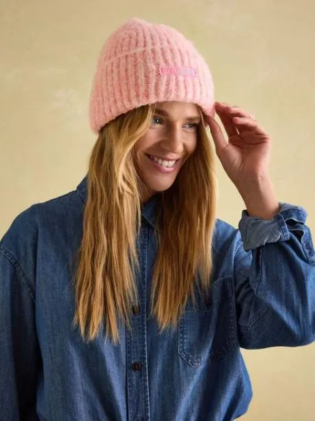 Hats Women Joules Pink Beanie Hat