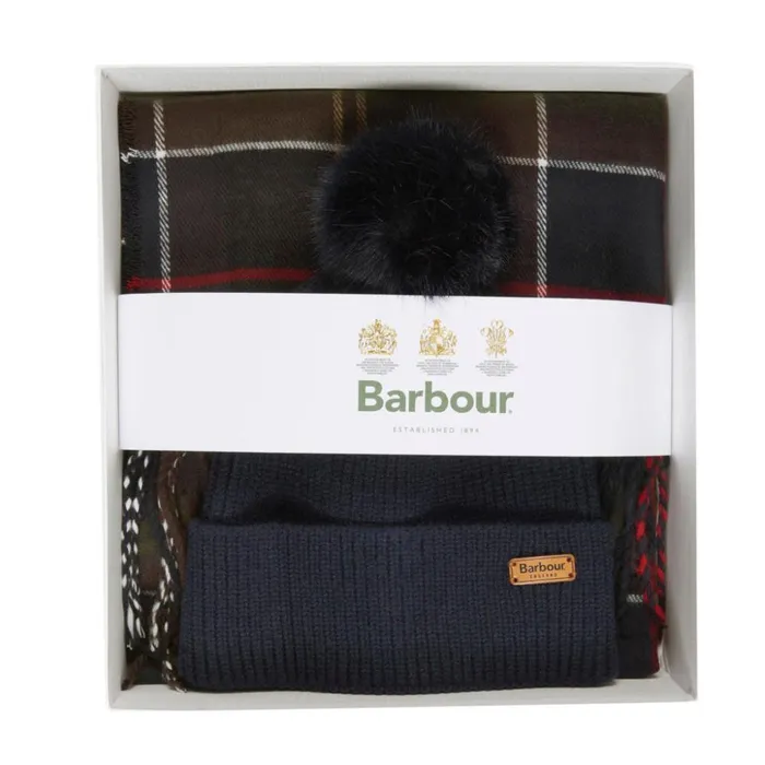 Hats Women Orvis Barbour Dover Beanie and Hailes Wrap Set Classic