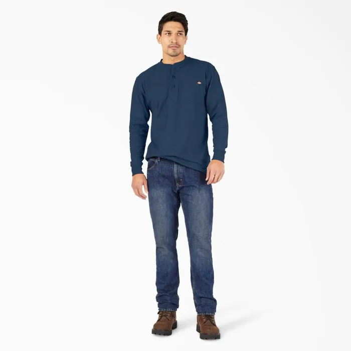 Heavyweight Heathered Long Sleeve Henley TShirt Dark Navy Heather Dark Navy Heather dnh Men Dickies Long Sleeve Work Shirts Heavyweight Heathered Long Sleeve Henley TShirt Dark Navy Heather Dark Navy Heather dnh Men Dickies Long Sleeve Work Shirts