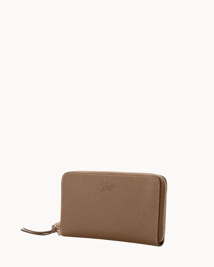 Henrys Large Zip Around Wristlet Dark Taupe Women Dooney and Bourke Wallets Henrys Large Zip Around Wristlet Dark Taupe Women Dooney and Bourke Wallets