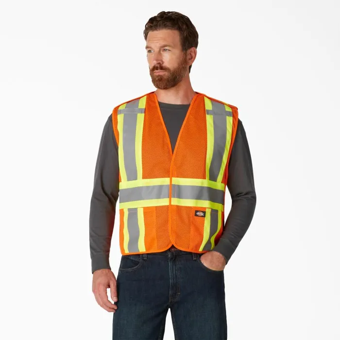 Hi Vis Safety Vest ANSI Orange Ansi Orange ao MenWomen Dickies Hi Vis