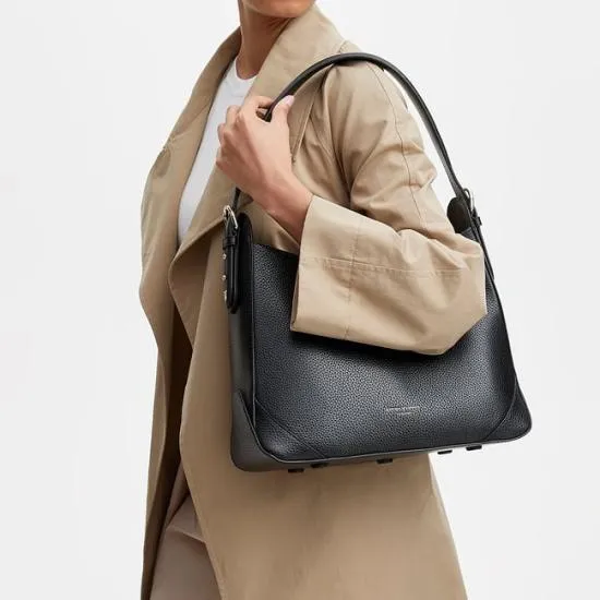 Hobo Bag Black Pebble Women Aspinal Of London Shoulder