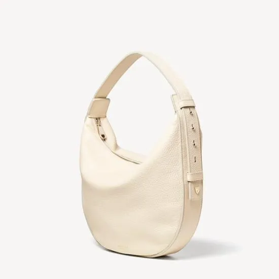 Hobo Crescent Ivory Pebble Women Aspinal Of London Shoulder