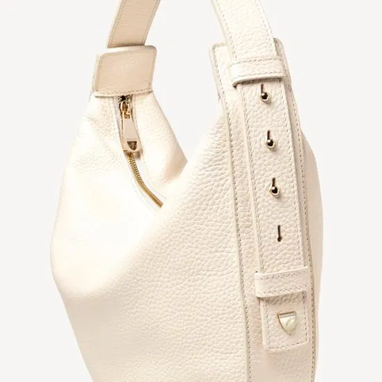 Hobo Crescent Ivory Pebble Women Aspinal Of London Shoulder