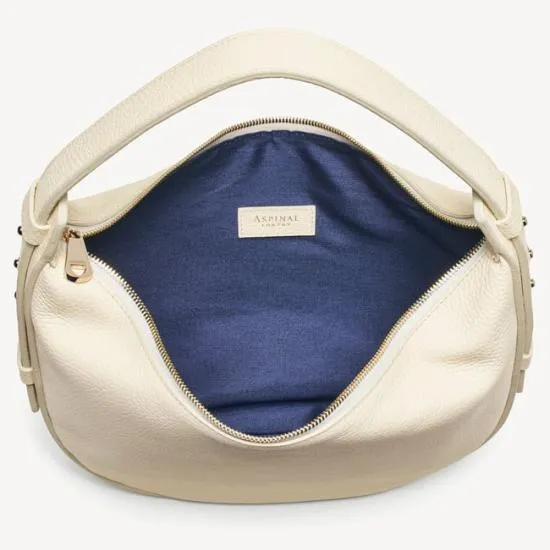 Hobo Crescent Ivory Pebble Women Aspinal Of London Shoulder