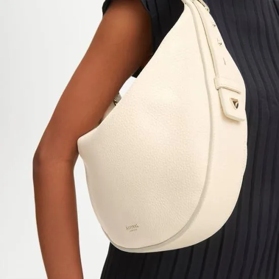 Hobo Crescent Ivory Pebble Women Aspinal Of London Shoulder