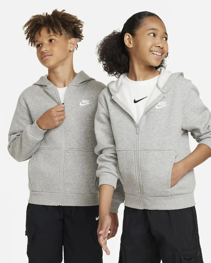 Hoodies And Sweatshirts Kids Nike Sportswear Club Fleece Dark Grey Heatherbase Greywhite Hoodies And Sweatshirts Kids Nike Sportswear Club Fleece Dark Grey Heatherbase Greywhite