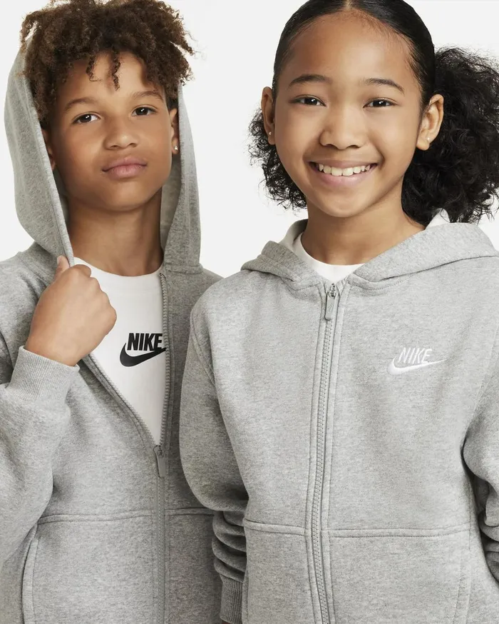 Hoodies And Sweatshirts Kids Nike Sportswear Club Fleece Dark Grey Heatherbase Greywhite