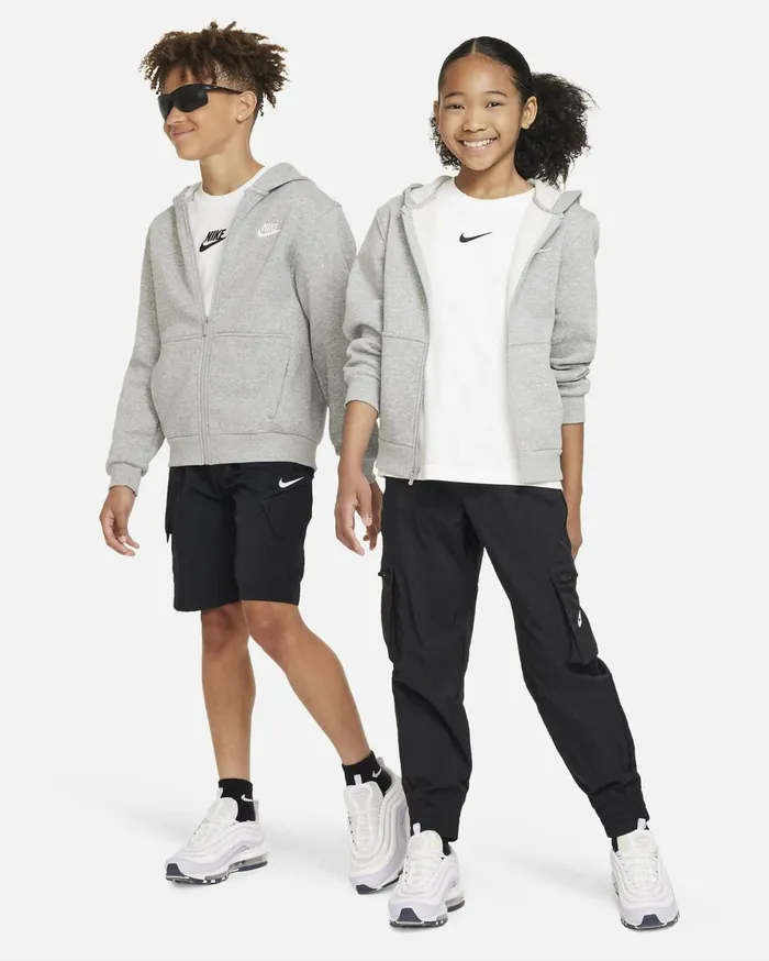Hoodies And Sweatshirts Kids Nike Sportswear Club Fleece Dark Grey Heatherbase Greywhite