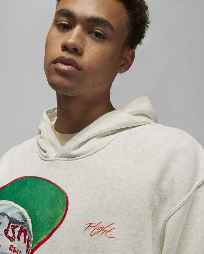 Hoodies And Sweatshirts Men Nike Jordan Artist Series By Jacob Rochester Oatmeal Heathersailuniversity Red