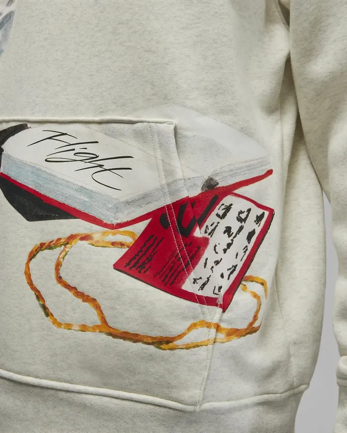 Hoodies And Sweatshirts Men Nike Jordan Artist Series By Jacob Rochester Oatmeal Heathersailuniversity Red