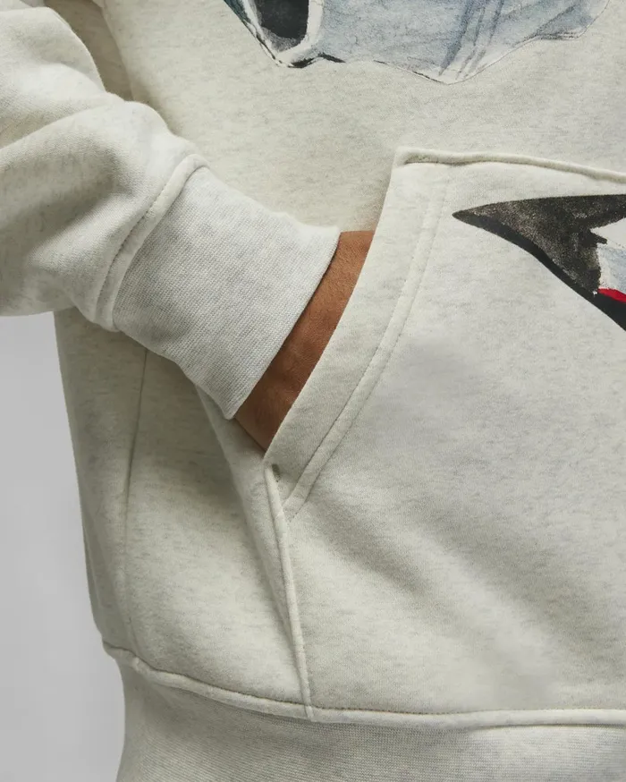 Hoodies And Sweatshirts Men Nike Jordan Artist Series By Jacob Rochester Oatmeal Heathersailuniversity Red
