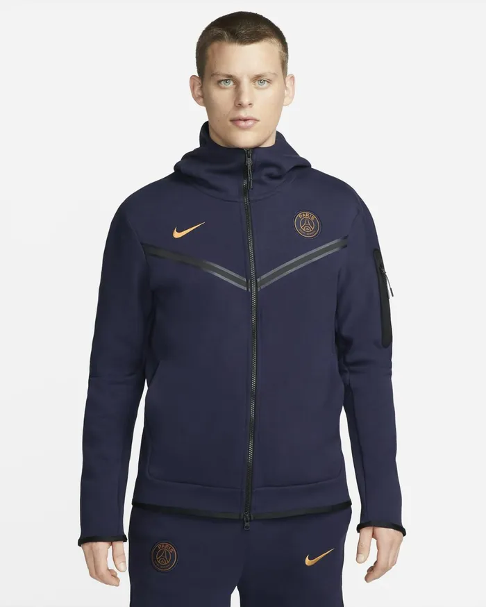 Hoodies And Sweatshirts Men Nike Paris SaintGermain Tech Fleece Windrunner Blackened Bluegold Suede Hoodies And Sweatshirts Men Nike Paris SaintGermain Tech Fleece Windrunner Blackened Bluegold Suede