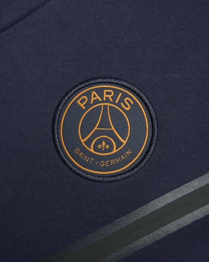 Hoodies And Sweatshirts Men Nike Paris SaintGermain Tech Fleece Windrunner Blackened Bluegold Suede