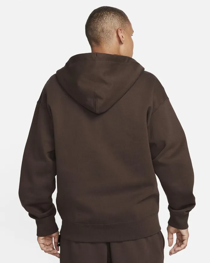 Hoodies And Sweatshirts Men Nike Solo Swoosh Baroque Brownwhite