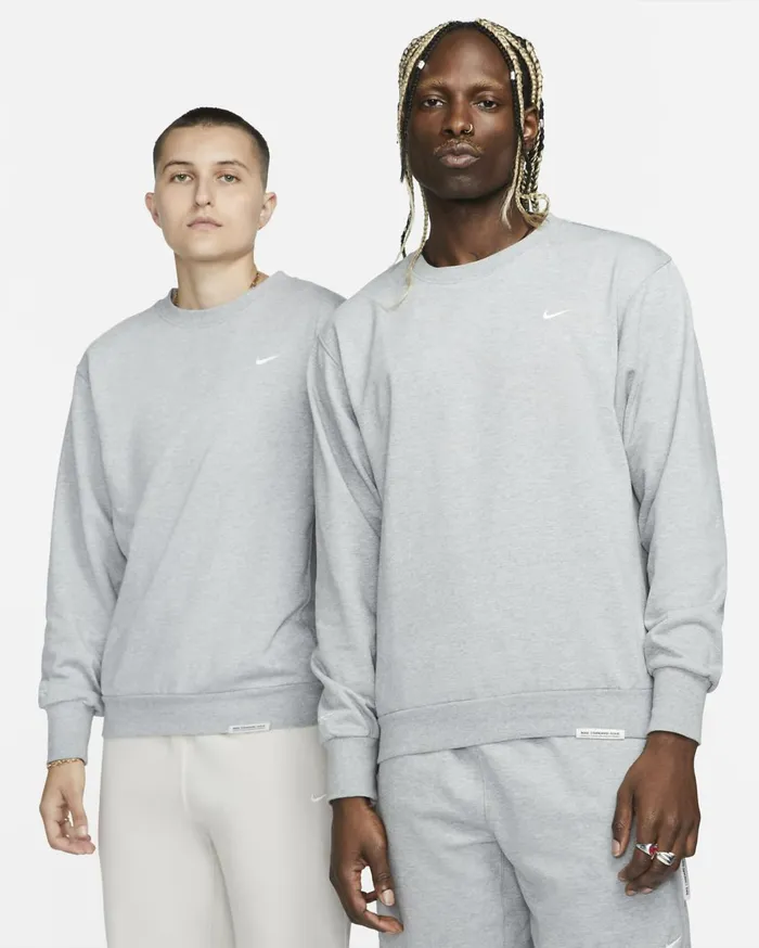 Hoodies And Sweatshirts Men Nike Standard Issue Dark Grey Heatherpale Ivory