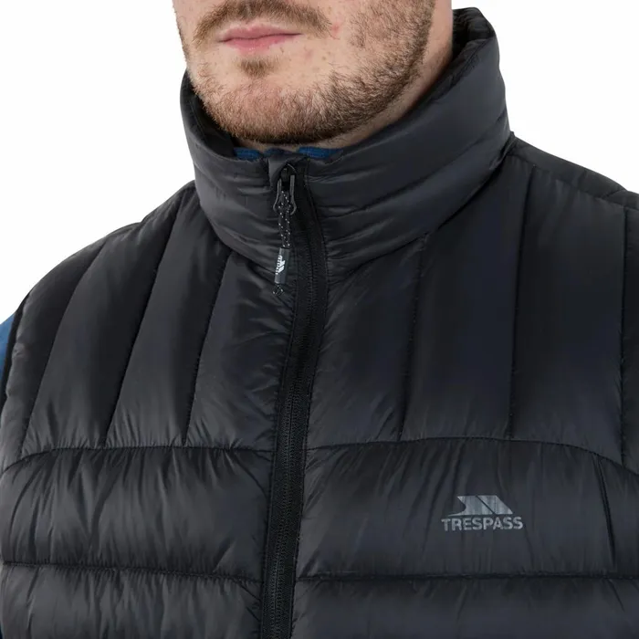 Hoppers Lightweight Down Gilet Black Men Trespass Down Jackets