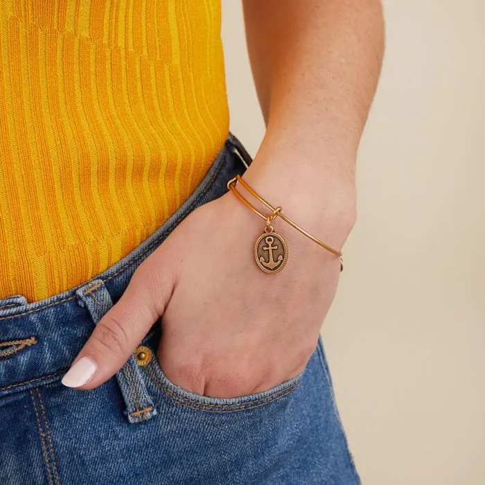 Iconic Women Alex And Ani Anchor Charm Bangle Rafaelian Gold