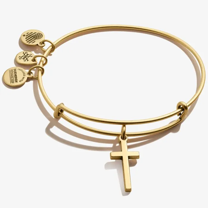 Iconic Women Alex And Ani Cross Charm Bangle Rafaelian Silver