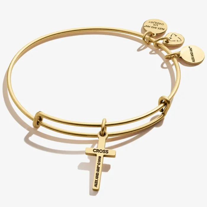 Iconic Women Alex And Ani Cross Charm Bangle Rafaelian Silver