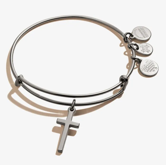 Iconic Women Alex And Ani Cross Charm Bangle Rafaelian Silver