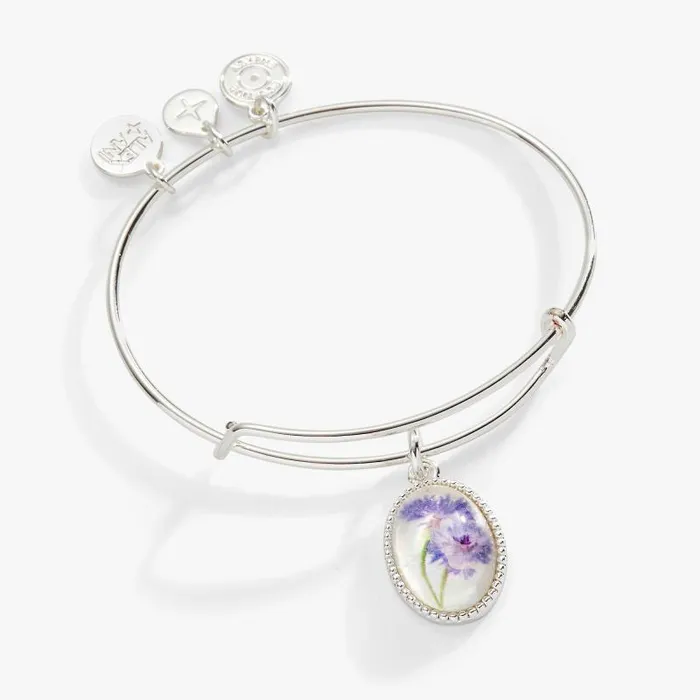 Iconic Women Alex And Ani Printed Flower 039Daughter039 Charm Bangle Silver