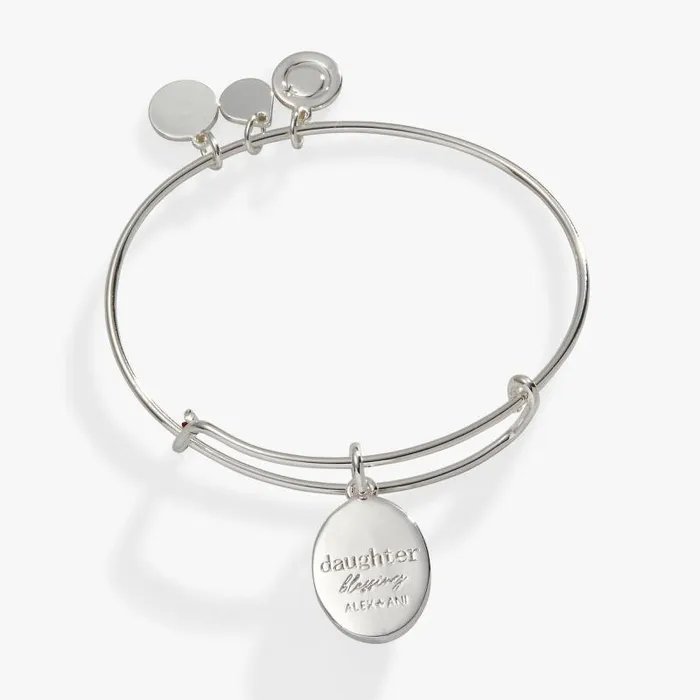 Iconic Women Alex And Ani Printed Flower 039Daughter039 Charm Bangle Silver
