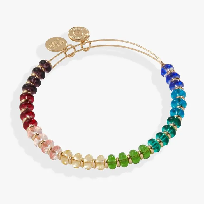 Iconic Women Alex And Ani Rainbow Beaded Bangle Gold