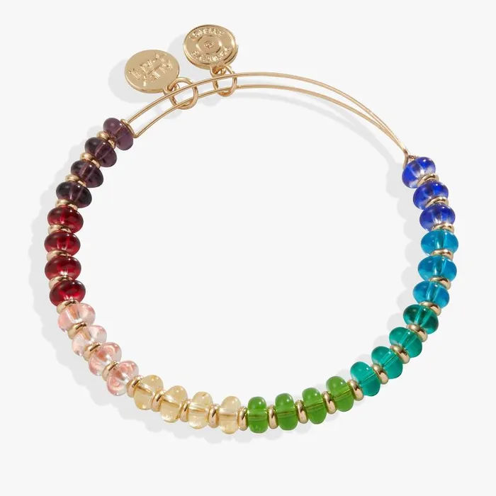 Iconic Women Alex And Ani Rainbow Beaded Bangle Gold