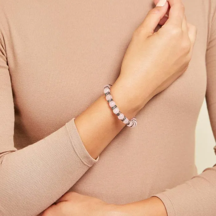Iconic Women Alex And Ani Rose Quartz Beaded Bangle Rafaelian Rose Gold