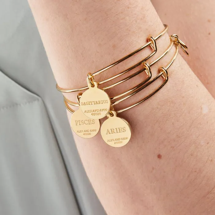 Iconic Women Alex And Ani Taurus Zodiac Charm Bangle Gold