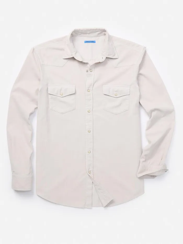 JMclaughlin Ace High Woven Cord Shirt Pumice Men Shirts