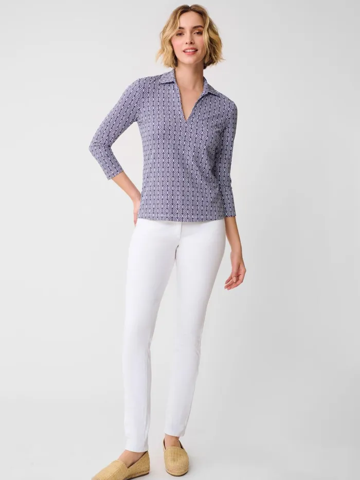 JMclaughlin Aida 34 Sleeve Top In Riptide Navywhite Women Shirts and Tops JMclaughlin Aida 34 Sleeve Top In Riptide Navywhite Women Shirts and Tops