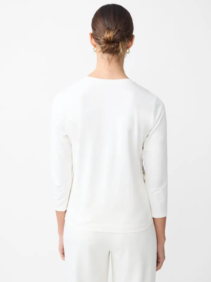 JMclaughlin Alessandra Silk Blend Tee In Neo Beltmore Con Off Whitebluesand Women Shirts and Tops JMclaughlin Alessandra Silk Blend Tee In Neo Beltmore Con Off Whitebluesand Women Shirts and Tops
