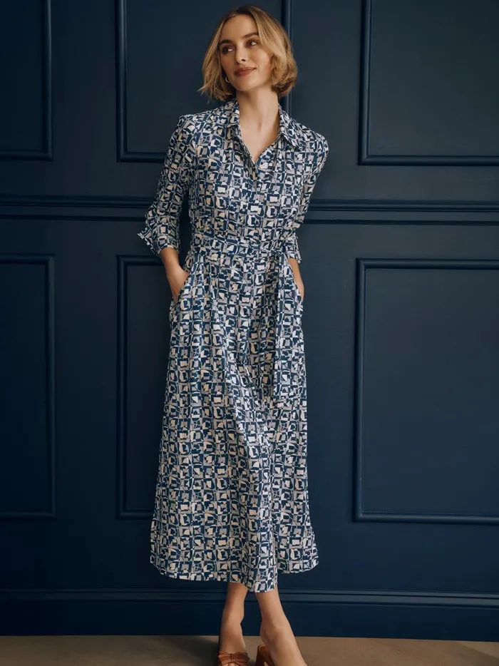 JMclaughlin Belle Dress In Tulip Pop Off Whitenavy Women Dresses