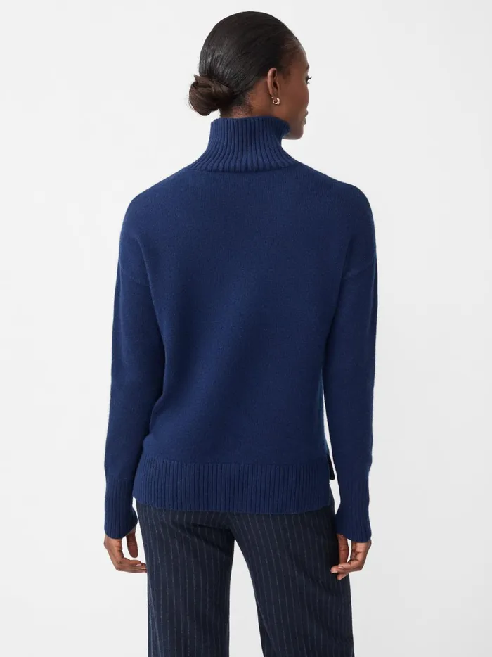 JMclaughlin Dina Cashmere Turtleneck Classic Navy Women Sweaters JMclaughlin Dina Cashmere Turtleneck Classic Navy Women Sweaters