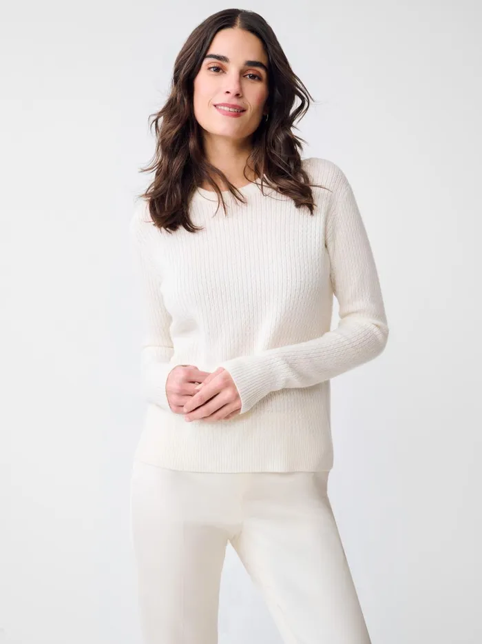 JMclaughlin Edwina Cashmere Sweater Ivory Women Sweaters
