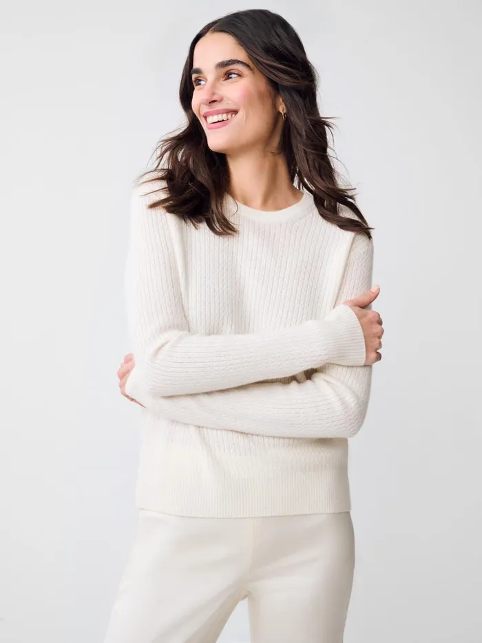 JMclaughlin Edwina Cashmere Sweater Ivory Women Sweaters