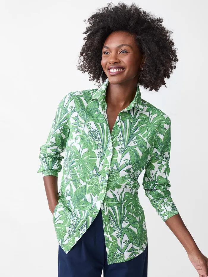 JMclaughlin Lois Shirt In Field Blooms Whitegreennavy Women Shirts and Tops JMclaughlin Lois Shirt In Field Blooms Whitegreennavy Women Shirts and Tops