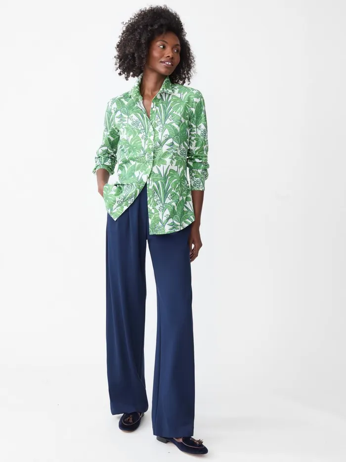 JMclaughlin Lois Shirt In Field Blooms Whitegreennavy Women Shirts and Tops JMclaughlin Lois Shirt In Field Blooms Whitegreennavy Women Shirts and Tops