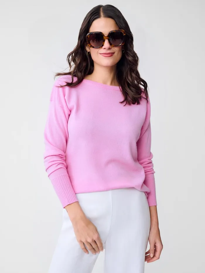 JMclaughlin Marin Cashmere Sweater Carnation Women Sweaters