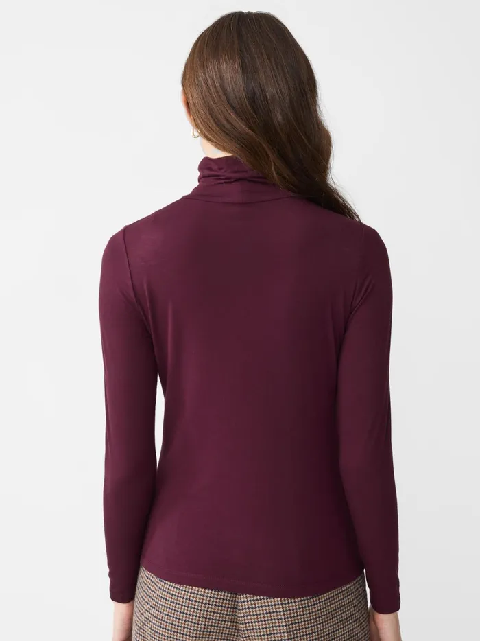 JMclaughlin Nadia Turtleneck Burgundy Women Shirts and Tops