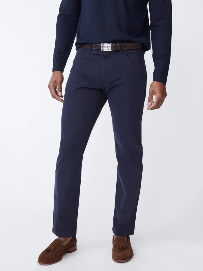 JMclaughlin Parker 5Pocket Straight Pants In Stretch Cotton Sateen Navy Men Pants JMclaughlin Parker 5Pocket Straight Pants In Stretch Cotton Sateen Navy Men Pants
