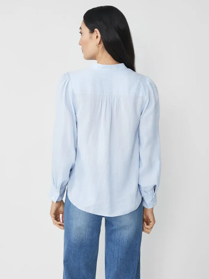 JMclaughlin Rashell Linen Blouse Sky Blue Women Shirts and Tops JMclaughlin Rashell Linen Blouse Sky Blue Women Shirts and Tops