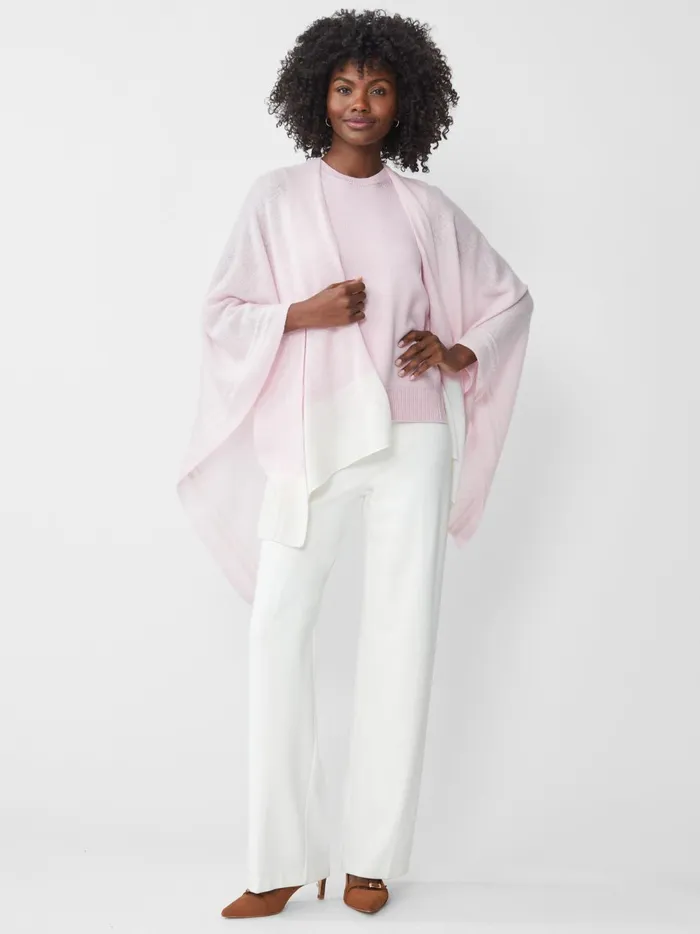 JMclaughlin Saara Cashmere Wrap In Color Block Pale Pinkoff White Women Jackets and Outerwear JMclaughlin Saara Cashmere Wrap In Color Block Pale Pinkoff White Women Jackets and Outerwear