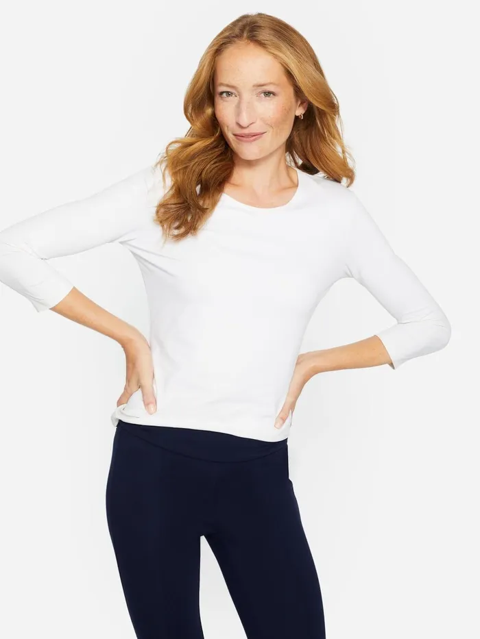 JMclaughlin Signature Tee White Women Shirts and Tops