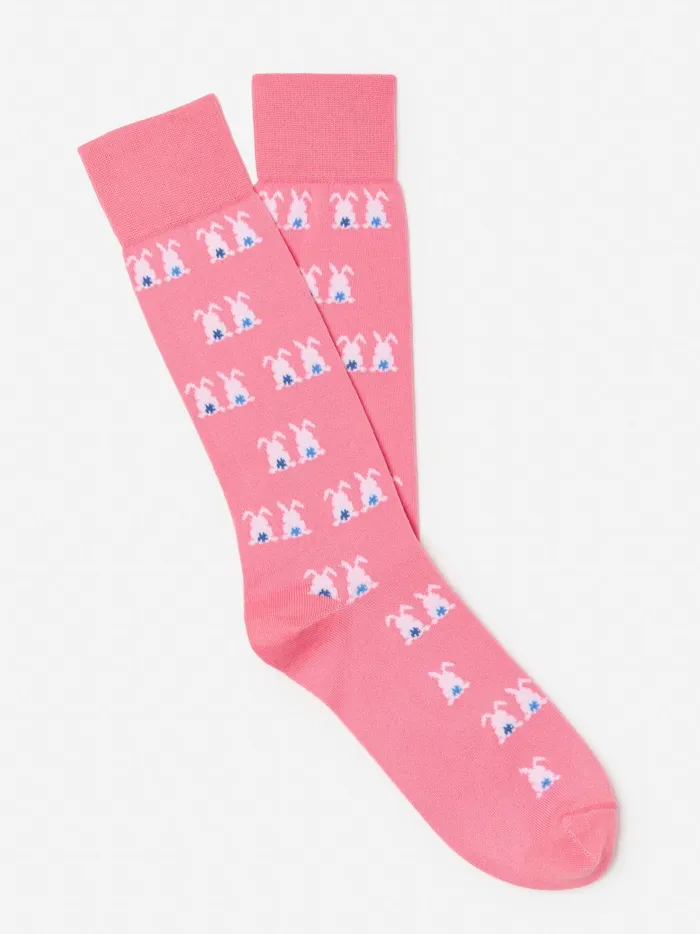 JMclaughlin Socks In Easter Bunny Pink Men Socks