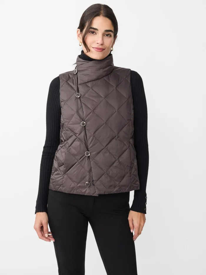 JMclaughlin Vivian Reversible Puffer Vest Blackdeep Brown Women Jackets and Outerwear JMclaughlin Vivian Reversible Puffer Vest Blackdeep Brown Women Jackets and Outerwear